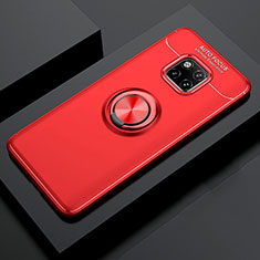 Ultra-thin Silicone Gel Soft Case Cover with Magnetic Finger Ring Stand T02 for Huawei Mate 20 Pro Red