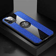 Ultra-thin Silicone Gel Soft Case Cover with Magnetic Finger Ring Stand T03 for Apple iPhone 11 Blue