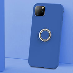 Ultra-thin Silicone Gel Soft Case Cover with Magnetic Finger Ring Stand T03 for Apple iPhone 11 Pro Blue