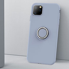 Ultra-thin Silicone Gel Soft Case Cover with Magnetic Finger Ring Stand T03 for Apple iPhone 11 Pro Gray