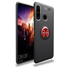 Ultra-thin Silicone Gel Soft Case Cover with Magnetic Finger Ring Stand T03 for Huawei Nova 4e Red and Black