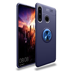Ultra-thin Silicone Gel Soft Case Cover with Magnetic Finger Ring Stand T03 for Huawei P30 Lite Blue