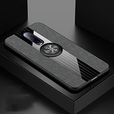 Ultra-thin Silicone Gel Soft Case Cover with Magnetic Finger Ring Stand T03 for Oppo R17 Pro Gray