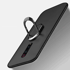 Ultra-thin Silicone Gel Soft Case Cover with Magnetic Finger Ring Stand T03 for Xiaomi Mi 9T Black