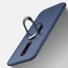 Ultra-thin Silicone Gel Soft Case Cover with Magnetic Finger Ring Stand T03 for Xiaomi Mi 9T Pro Blue