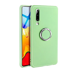 Ultra-thin Silicone Gel Soft Case Cover with Magnetic Finger Ring Stand T04 for Huawei P30 Green