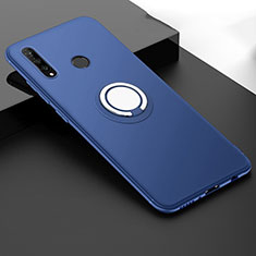 Ultra-thin Silicone Gel Soft Case Cover with Magnetic Finger Ring Stand T04 for Huawei P30 Lite New Edition Blue