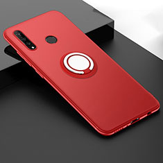 Ultra-thin Silicone Gel Soft Case Cover with Magnetic Finger Ring Stand T04 for Huawei P30 Lite Red