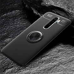 Ultra-thin Silicone Gel Soft Case Cover with Magnetic Finger Ring Stand T04 for Xiaomi Redmi Note 8 Pro Black