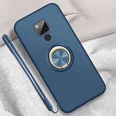 Ultra-thin Silicone Gel Soft Case Cover with Magnetic Finger Ring Stand T05 for Huawei Mate 20 X 5G Blue