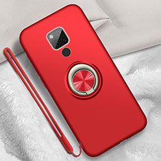 Ultra-thin Silicone Gel Soft Case Cover with Magnetic Finger Ring Stand T05 for Huawei Mate 20 X 5G Red