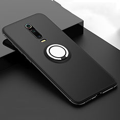 Ultra-thin Silicone Gel Soft Case Cover with Magnetic Finger Ring Stand T06 for Xiaomi Mi 9T Black