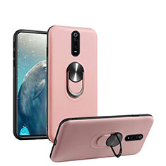 Ultra-thin Silicone Gel Soft Case Cover with Magnetic Finger Ring Stand T08 for Xiaomi Mi 9T Pro Rose Gold
