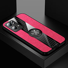 Ultra-thin Silicone Gel Soft Case Cover with Magnetic Finger Ring Stand X01L for Oppo Reno7 Pro 5G Red