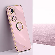 Ultra-thin Silicone Gel Soft Case Cover with Magnetic Finger Ring Stand XL1 for Huawei Nova 9 Pro Clove Purple