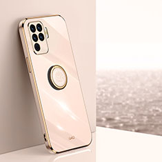 Ultra-thin Silicone Gel Soft Case Cover with Magnetic Finger Ring Stand XL1 for Oppo A94 4G Gold