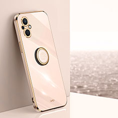 Ultra-thin Silicone Gel Soft Case Cover with Magnetic Finger Ring Stand XL1 for Oppo Reno7 Z 5G Gold