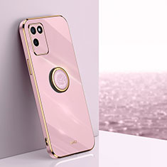 Ultra-thin Silicone Gel Soft Case Cover with Magnetic Finger Ring Stand XL1 for Realme V11s 5G Clove Purple