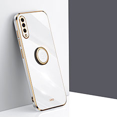 Ultra-thin Silicone Gel Soft Case Cover with Magnetic Finger Ring Stand XL1 for Samsung Galaxy A50S White