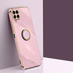 Ultra-thin Silicone Gel Soft Case Cover with Magnetic Finger Ring Stand XL1 for Samsung Galaxy M33 5G Pink