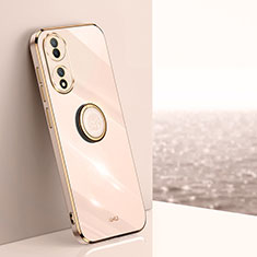 Ultra-thin Silicone Gel Soft Case Cover with Magnetic Finger Ring Stand XL1 for Vivo Y100A 5G Gold