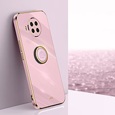 Ultra-thin Silicone Gel Soft Case Cover with Magnetic Finger Ring Stand XL1 for Xiaomi Mi 10T Lite 5G Pink