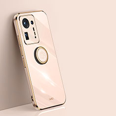 Ultra-thin Silicone Gel Soft Case Cover with Magnetic Finger Ring Stand XL1 for Xiaomi Mi Mix 4 5G Gold
