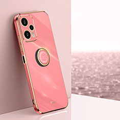 Ultra-thin Silicone Gel Soft Case Cover with Magnetic Finger Ring Stand XL1 for Xiaomi Poco F5 5G Hot Pink