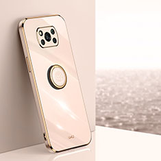 Ultra-thin Silicone Gel Soft Case Cover with Magnetic Finger Ring Stand XL1 for Xiaomi Poco X3 NFC Gold