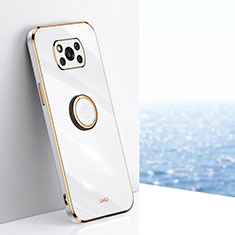 Ultra-thin Silicone Gel Soft Case Cover with Magnetic Finger Ring Stand XL1 for Xiaomi Poco X3 Pro White