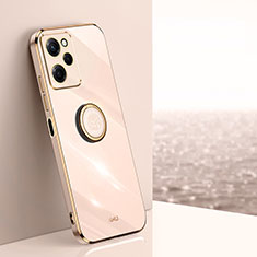 Ultra-thin Silicone Gel Soft Case Cover with Magnetic Finger Ring Stand XL1 for Xiaomi Poco X5 Pro 5G Gold