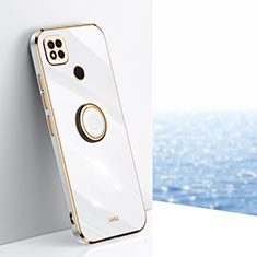 Ultra-thin Silicone Gel Soft Case Cover with Magnetic Finger Ring Stand XL1 for Xiaomi Redmi 10A 4G White