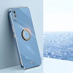 Ultra-thin Silicone Gel Soft Case Cover with Magnetic Finger Ring Stand XL1 for Xiaomi Redmi 9A Blue