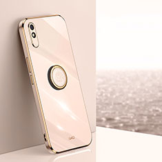 Ultra-thin Silicone Gel Soft Case Cover with Magnetic Finger Ring Stand XL1 for Xiaomi Redmi 9A Gold