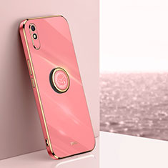 Ultra-thin Silicone Gel Soft Case Cover with Magnetic Finger Ring Stand XL1 for Xiaomi Redmi 9A Hot Pink
