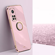 Ultra-thin Silicone Gel Soft Case Cover with Magnetic Finger Ring Stand XL1 for Xiaomi Redmi K30S 5G Pink