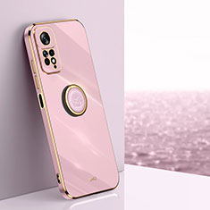 Ultra-thin Silicone Gel Soft Case Cover with Magnetic Finger Ring Stand XL1 for Xiaomi Redmi Note 11 Pro 5G Pink