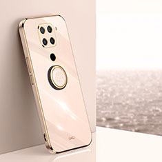 Ultra-thin Silicone Gel Soft Case Cover with Magnetic Finger Ring Stand XL1 for Xiaomi Redmi Note 9 Gold