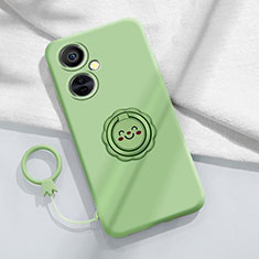 Ultra-thin Silicone Gel Soft Case Cover with Magnetic Finger Ring Stand Z01 for OnePlus Nord CE 3 5G Green