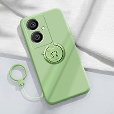 Ultra-thin Silicone Gel Soft Case Cover with Magnetic Finger Ring Stand Z01 for Vivo V29 Lite 5G Green