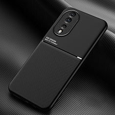 Ultra-thin Silicone Gel Soft Case Cover with Magnetic for Huawei Honor 80 5G Black
