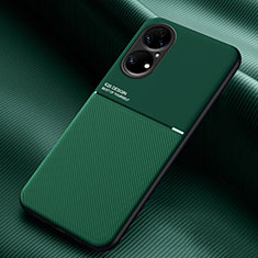 Ultra-thin Silicone Gel Soft Case Cover with Magnetic for Huawei P50 Pro Green