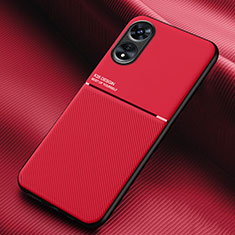 Ultra-thin Silicone Gel Soft Case Cover with Magnetic for Oppo A1 Pro 5G Red