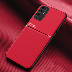 Ultra-thin Silicone Gel Soft Case Cover with Magnetic for Oppo A95 5G Red