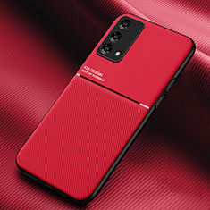 Ultra-thin Silicone Gel Soft Case Cover with Magnetic for Oppo F19 Red