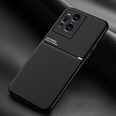 Ultra-thin Silicone Gel Soft Case Cover with Magnetic for Oppo Find X3 5G Black