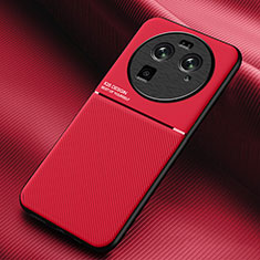 Ultra-thin Silicone Gel Soft Case Cover with Magnetic for Oppo Find X6 5G Red