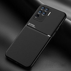 Ultra-thin Silicone Gel Soft Case Cover with Magnetic for Oppo Reno5 F Black