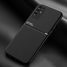 Ultra-thin Silicone Gel Soft Case Cover with Magnetic for Oppo Reno5 Z 5G Black