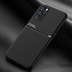 Ultra-thin Silicone Gel Soft Case Cover with Magnetic for Oppo Reno6 Pro 5G India Black